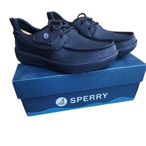 Sperry Boys Fairwater Plushwave‎ Black Shoes New In Box Size 1